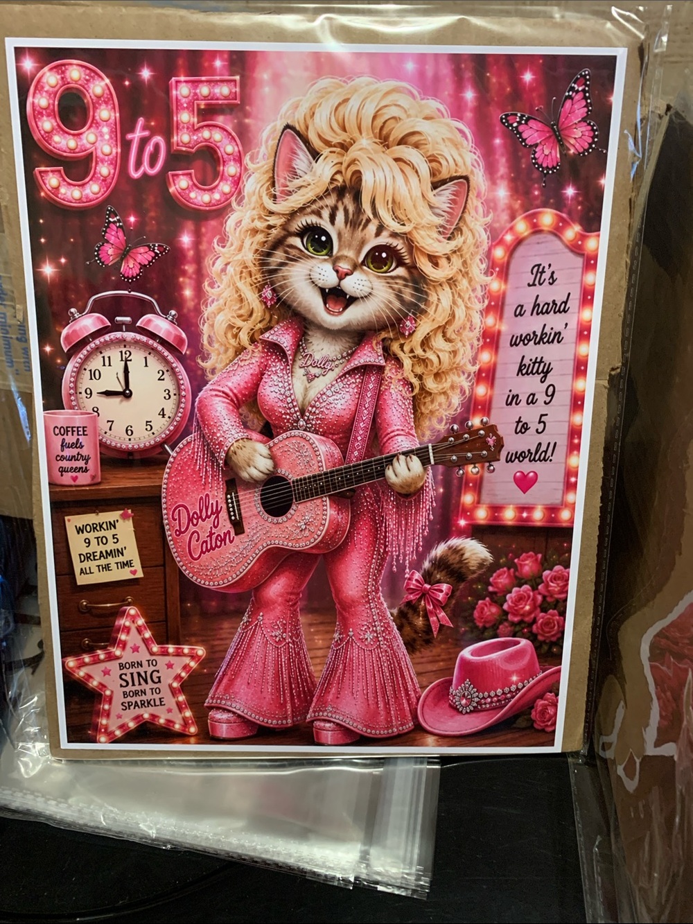 Dolly Caton Pink Rockstar. 8.5x11
